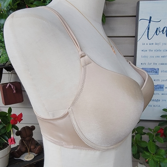 SECRET TREASURES ♡ Sweet Frosted Taupe Thick Padded Front Clasp Push Up Bra 34C - Picture 10 of 17